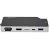StarTech.com Adaptador multipuerto USB-C – USB-C a vídeo HDMI 4K o VGA con Power Delivery 100W passthrough, hub USB de 2 puertos 10Gbps, MicroSD, GbE – Mini dock de viaje USB 3.1 Gen 2 Type-C