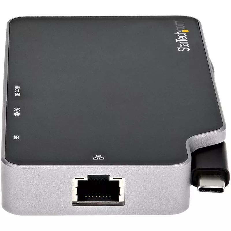 StarTech.com Adaptador multipuerto USB-C – USB-C a vídeo HDMI 4K o VGA con Power Delivery 100W passthrough, hub USB de 2 puertos 10Gbps, MicroSD, GbE – Mini dock de viaje USB 3.1 Gen 2 Type-C