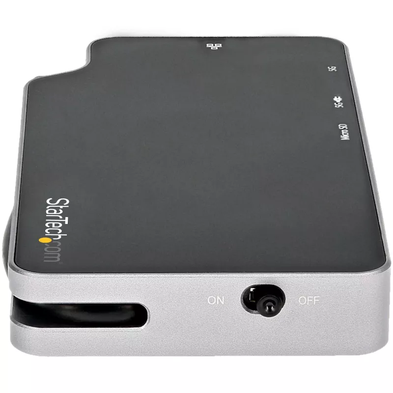 StarTech.com Adaptador multipuerto USB-C – USB-C a vídeo HDMI 4K o VGA con Power Delivery 100W passthrough, hub USB de 2 puertos 10Gbps, MicroSD, GbE – Mini dock de viaje USB 3.1 Gen 2 Type-C