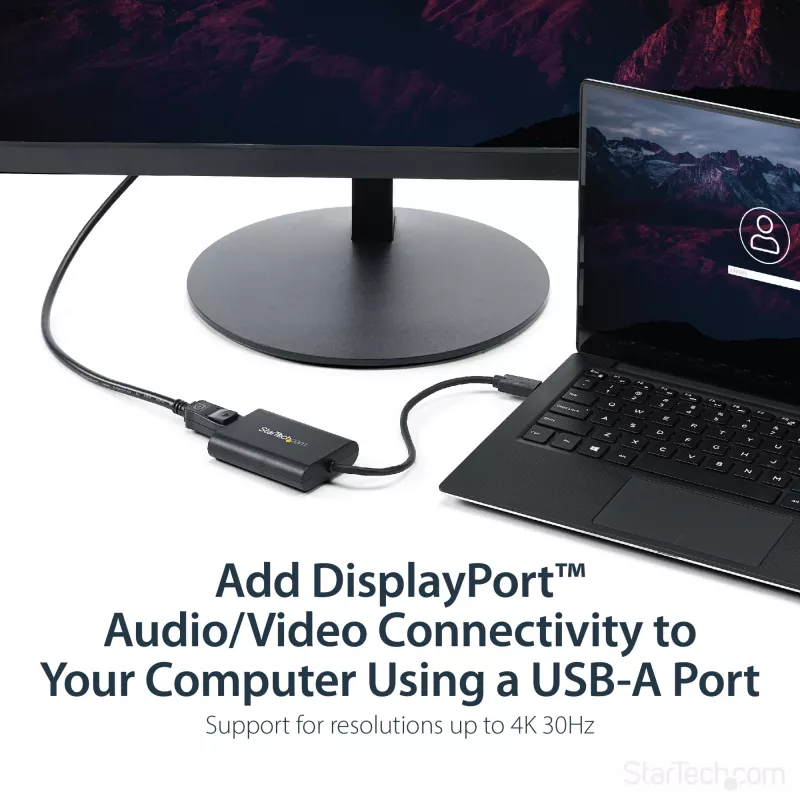 StarTech.com Adaptador USB 3.0 a DisplayPort, Convertidor USB DP para monitor Windows, 4K (sin soporte para macOS/ChromeOS/Linux) - TAA