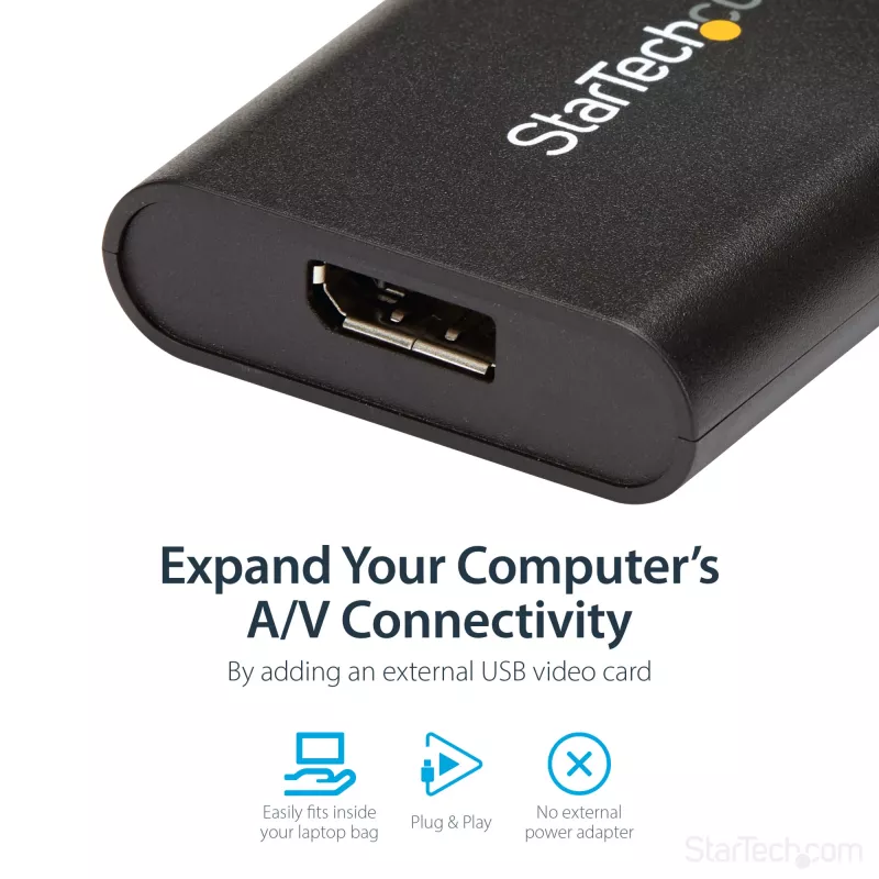 StarTech.com Adaptador USB 3.0 a DisplayPort, Convertidor USB DP para monitor Windows, 4K (sin soporte para macOS/ChromeOS/Linux) - TAA