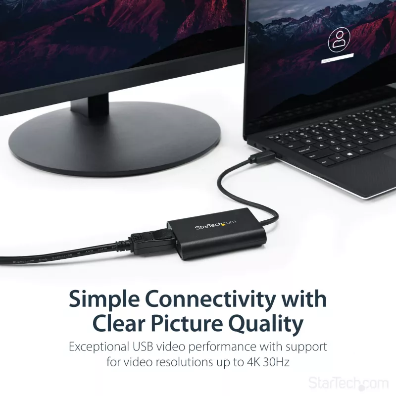 StarTech.com Adaptador USB 3.0 a DisplayPort, Convertidor USB DP para monitor Windows, 4K (sin soporte para macOS/ChromeOS/Linux) - TAA