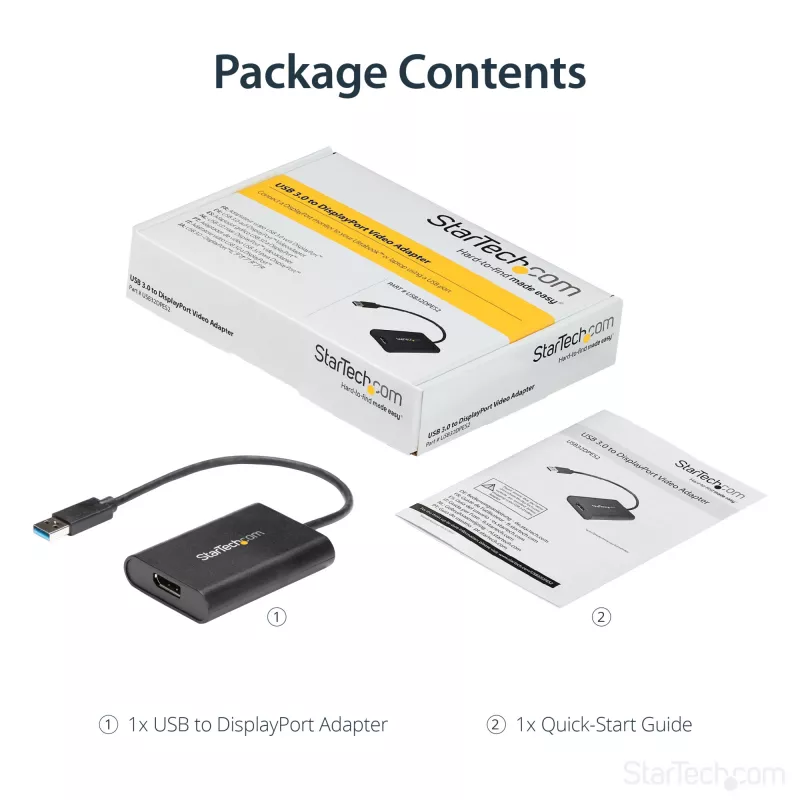 StarTech.com Adaptador USB 3.0 a DisplayPort, Convertidor USB DP para monitor Windows, 4K (sin soporte para macOS/ChromeOS/Linux) - TAA