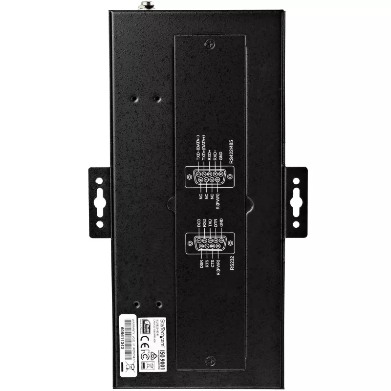 StarTech.com Hub serie de 8 puertos Adaptador USB a RS232/RS485/RS422 – Hub convertidor serie USB 2.0 a DB9 industrial – Certificado IP30 – Hub serie de metal montable en carril DIN – Protección ESD 15 kV
