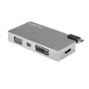StarTech.com Adaptador de vídeo multipuerto USB-C con HDMI, VGA, Mini DisplayPort o DVI – Adaptador de monitor USB Type-C a HDMI 2.0 o mDP 1.2 (4K 60 Hz) – VGA o DVI (1080p) – Aluminio gris espacial
