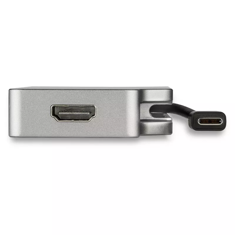 StarTech.com Adaptador de vídeo multipuerto USB-C con HDMI, VGA, Mini DisplayPort o DVI – Adaptador de monitor USB Type-C a HDMI 2.0 o mDP 1.2 (4K 60 Hz) – VGA o DVI (1080p) – Aluminio gris espacial