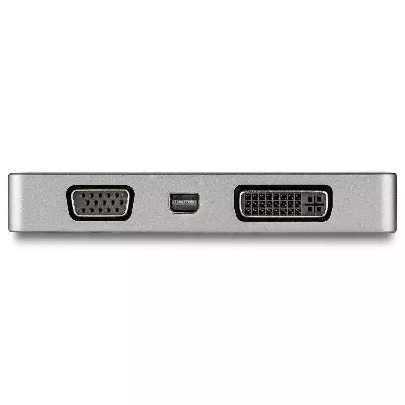 StarTech.com Adaptador de vídeo multipuerto USB-C con HDMI, VGA, Mini DisplayPort o DVI – Adaptador de monitor USB Type-C a HDMI 2.0 o mDP 1.2 (4K 60 Hz) – VGA o DVI (1080p) – Aluminio gris espacial