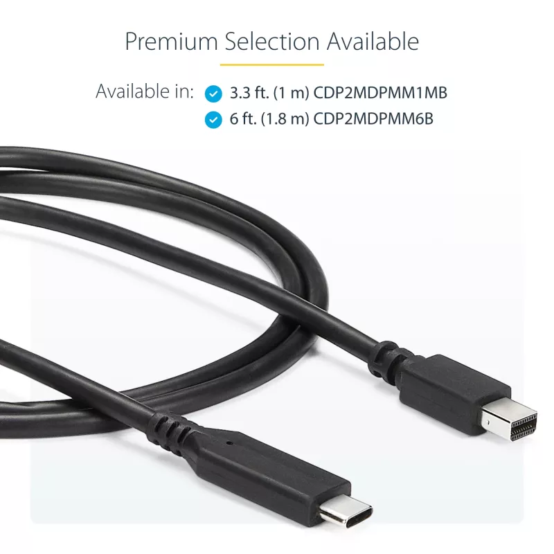 StarTech.com Cable USB-C a Mini DisplayPort de 6 ft. (1,8 m) - 4K 60Hz - Negro