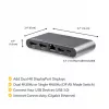 StarTech.com Dock USB-C – DisplayPort dual para monitor 4K – Estación de acoplamiento mini para portátil – Power Delivery 100 W passthrough – GbE, hub USB-A de 2 puertos – Adaptador multipuerto USB Type-C – Cable de 1 m