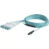 StarTech.com Cable de fibra óptica multimodo OM3 MTP(F)/PC a 4x LC/PC Duplex Breakout de 10m (30ft), OFNP Plenum, redes 40G, baja pérdida de inserción - Cable jumper de fibra óptica