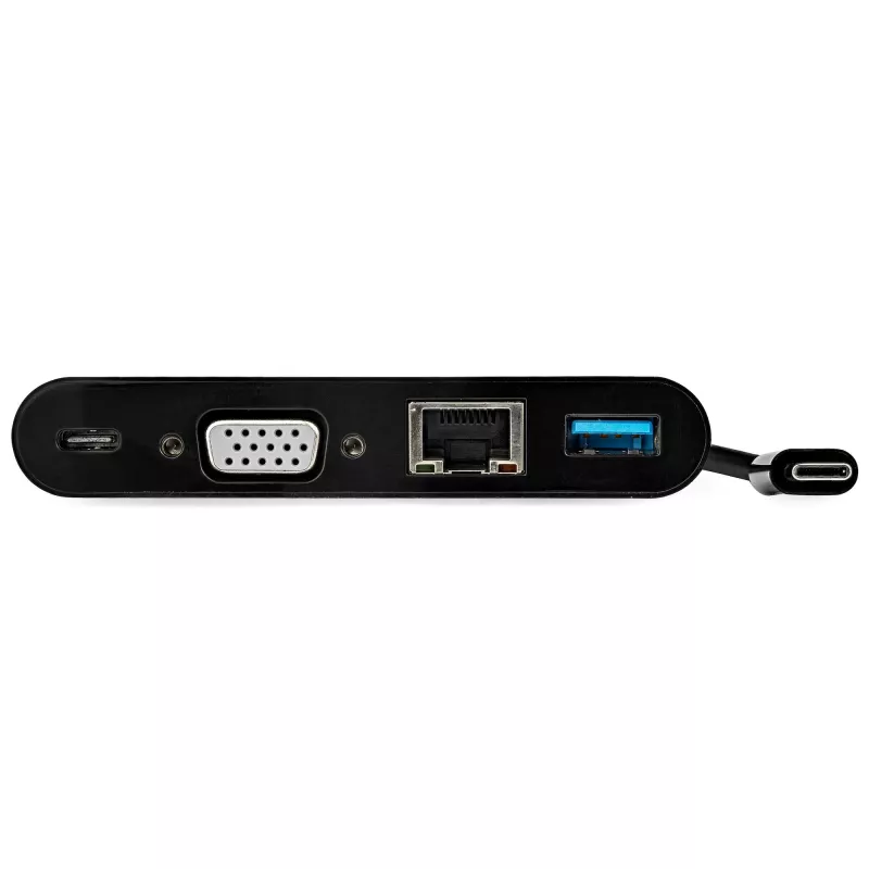 StarTech.com Adaptador multipuerto USB-C – Mini dock USB-C con vídeo VGA 1080p para un monitor – Power Delivery 60 W passthrough – USB 3.1 Gen 1 Type-A 5 Gbit/s, Gigabit Ethernet – Estación de acoplamiento