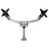 StarTech.com Soporte de mesa para dos monitores - Brazo de monitor articulado premium - Hasta 30 pulgadas para pantallas con montaje VESA - Soporte de monitor ajustable en altura - Giratorio/inclinable/orientable - Abrazadera/pasacables de mesa - Plata