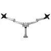 StarTech.com Soporte de mesa para dos monitores - Brazo de monitor articulado premium - Hasta 30 pulgadas para pantallas con montaje VESA - Soporte de monitor ajustable en altura - Giratorio/inclinable/orientable - Abrazadera/pasacables de mesa - Plata
