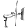 StarTech.com Soporte de mesa para dos monitores - Brazo de monitor articulado premium - Hasta 30 pulgadas para pantallas con montaje VESA - Soporte de monitor ajustable en altura - Giratorio/inclinable/orientable - Abrazadera/pasacables de mesa - Plata