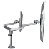 StarTech.com Soporte de mesa para dos monitores - Brazo de monitor articulado premium - Hasta 30 pulgadas para pantallas con montaje VESA - Soporte de monitor ajustable en altura - Giratorio/inclinable/orientable - Abrazadera/pasacables de mesa - Plata