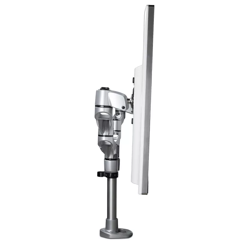StarTech.com Soporte de mesa para dos monitores - Brazo de monitor articulado premium - Hasta 30 pulgadas para pantallas con montaje VESA - Soporte de monitor ajustable en altura - Giratorio/inclinable/orientable - Abrazadera/pasacables de mesa - Plata