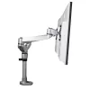 StarTech.com Soporte de mesa para dos monitores - Brazo de monitor articulado premium - Hasta 30 pulgadas para pantallas con montaje VESA - Soporte de monitor ajustable en altura - Giratorio/inclinable/orientable - Abrazadera/pasacables de mesa - Plata