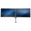 StarTech.com Soporte de mesa para dos monitores - Brazo de monitor articulado premium - Hasta 30 pulgadas para pantallas con montaje VESA - Soporte de monitor ajustable en altura - Giratorio/inclinable/orientable - Abrazadera/pasacables de mesa - Plata