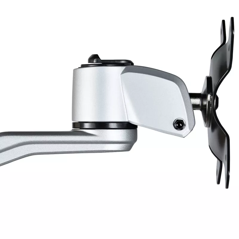 StarTech.com Soporte de mesa para dos monitores - Brazo de monitor articulado premium - Hasta 30 pulgadas para pantallas con montaje VESA - Soporte de monitor ajustable en altura - Giratorio/inclinable/orientable - Abrazadera/pasacables de mesa - Plata