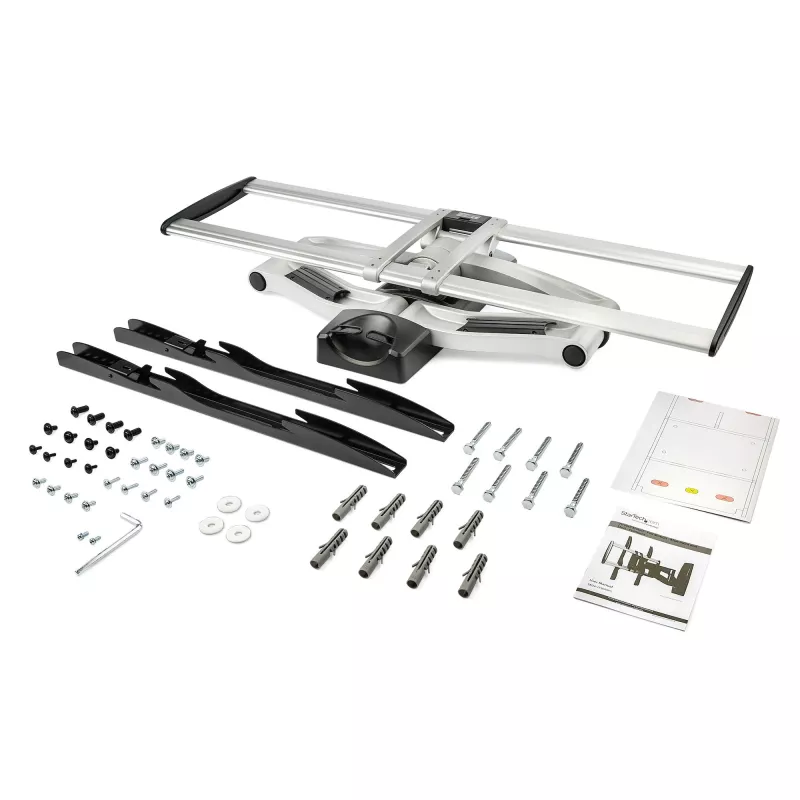 StarTech.com Soporte de pared para TV totalmente articulado – Soporte de pared para TV orientable de alta capacidad para pantallas VESA de 32 pulgadas a 75 pulgadas (165 lb/75 kg) – Brazo inclinable/orientable universal ajustable para pantallas planas – Plata