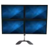 StarTech.com Soporte de escritorio para cuatro monitores - Brazo de monitor VESA 4 ergonómico (2x2) de hasta 32 pulgadas - Soporte de montaje en mástil universal ajustable de pie - Ajustable en altura/inclinable/orientable/giratorio - Plata
