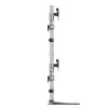 StarTech.com Soporte de escritorio para cuatro monitores - Brazo de monitor VESA 4 ergonómico (2x2) de hasta 32 pulgadas - Soporte de montaje en mástil universal ajustable de pie - Ajustable en altura/inclinable/orientable/giratorio - Plata