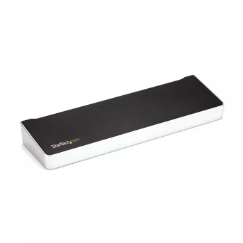 StarTech.com Dock USB-C 4K, Estación de acoplamiento triple monitor UHD 4K, Mac y Windows, USB-C a HDMI y DisplayPort, Power Delivery 100W, hub USB 5Gbit/s de 5x – TAA