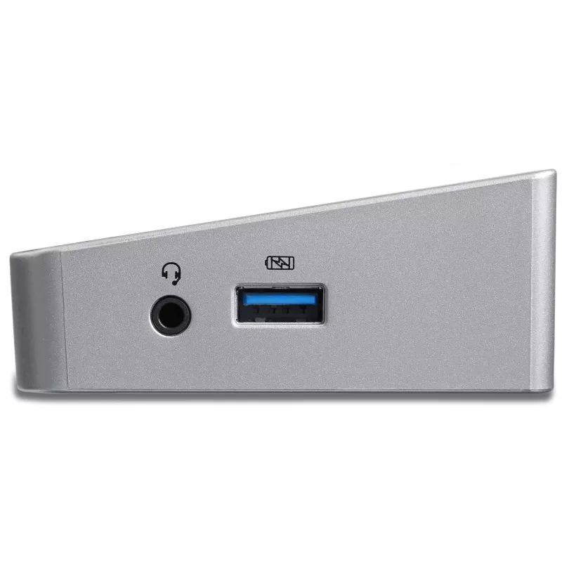 StarTech.com Dock USB-C 4K, Estación de acoplamiento triple monitor UHD 4K, Mac y Windows, USB-C a HDMI y DisplayPort, Power Delivery 100W, hub USB 5Gbit/s de 5x – TAA