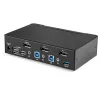 StarTech.com Switch KVM DisplayPort de 2 puertos - 4K 60Hz - Pantalla única - Switch KVM DP 1.2 UHD de dos puertos USB con hub USB 3.0 y audio integrados - Dell HP Apple Lenovo - Conforme TAA