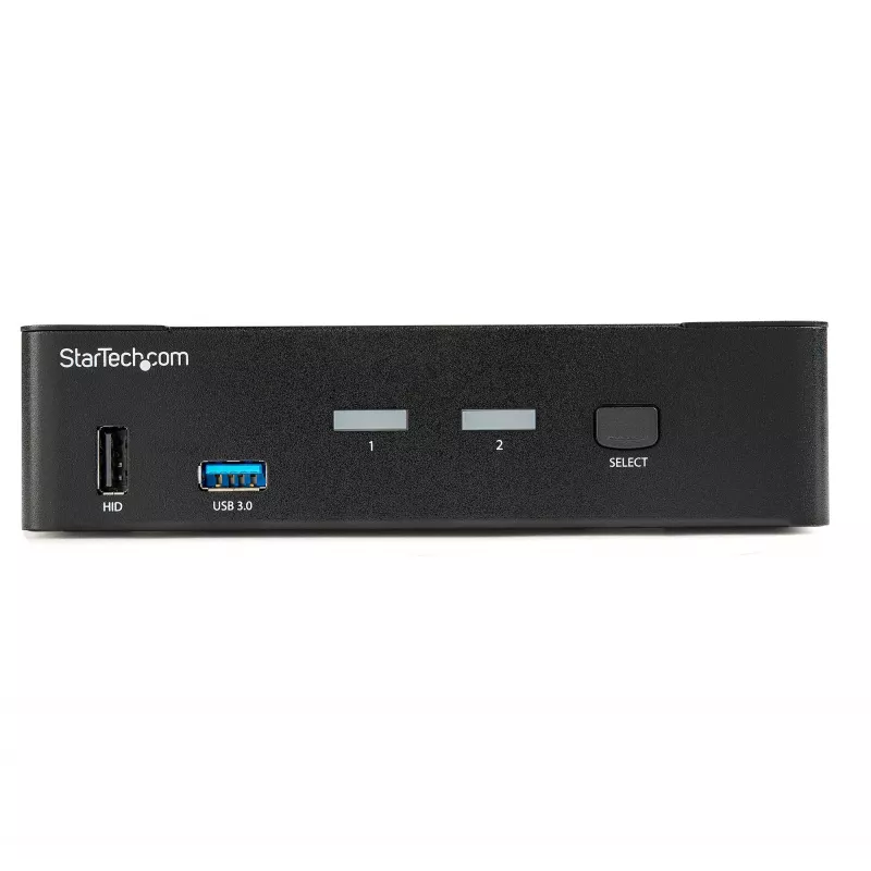 StarTech.com Switch KVM DisplayPort de 2 puertos - 4K 60Hz - Pantalla única - Switch KVM DP 1.2 UHD de dos puertos USB con hub USB 3.0 y audio integrados - Dell HP Apple Lenovo - Conforme TAA