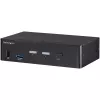 StarTech.com Switch KVM DisplayPort de 2 puertos - 4K 60Hz - Pantalla única - Switch KVM DP 1.2 UHD de dos puertos USB con hub USB 3.0 y audio integrados - Dell HP Apple Lenovo - Conforme TAA