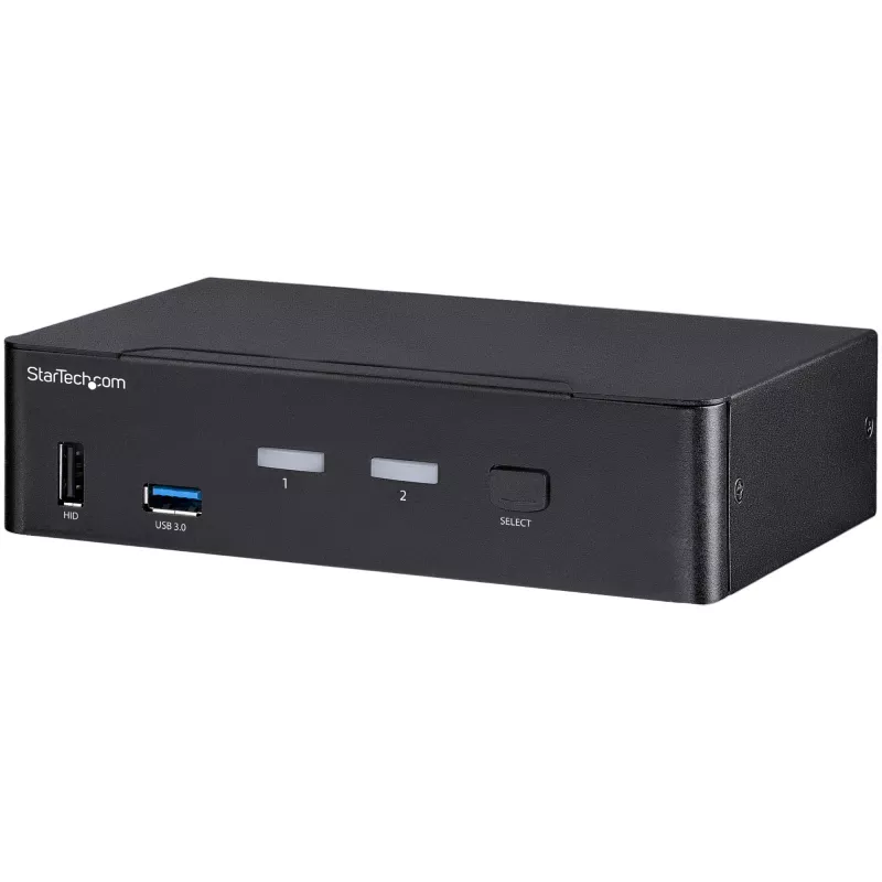 StarTech.com Switch KVM DisplayPort de 2 puertos - 4K 60Hz - Pantalla única - Switch KVM DP 1.2 UHD de dos puertos USB con hub USB 3.0 y audio integrados - Dell HP Apple Lenovo - Conforme TAA
