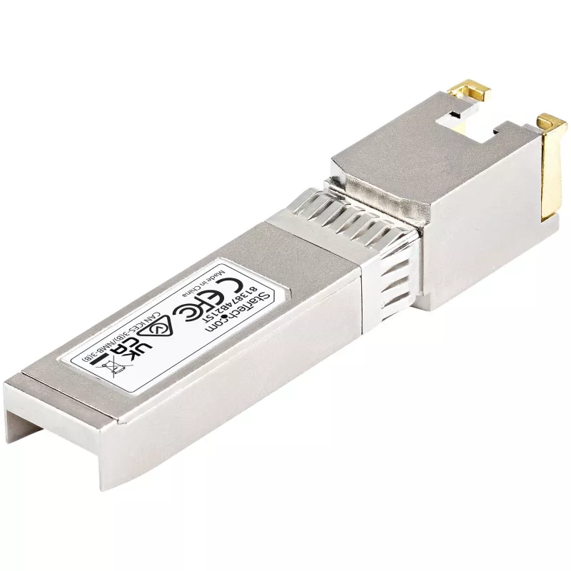 StarTech.com HPE 813874-B21 Compatible Módulo SFP+ - 10GBASE-T - SFP a RJ45 Cat6/Cat5e - 10GE Gigabit Ethernet SFP+ - RJ-45 30m - HPE BladeSystem, c-Class