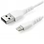 StarTech.com Cable USB-A a Lightning blanco resistente de 6 pies (2m) – Cable de carga/sincronización USB Type-A a Lightning resistente de fibra aramida de alta resistencia – Certificado Apple MFi iPad/iPhone 12