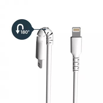 StarTech.com Cable USB-A a Lightning blanco resistente de 6 pies (2m) – Cable de carga/sincronización USB Type-A a Lightning resistente de fibra aramida de alta resistencia – Certificado Apple MFi iPad/iPhone 12