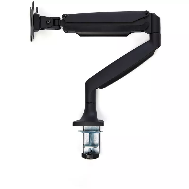 StarTech.com Brazo de monitor de mesa – Brazo de monitor VESA ergonómico resistente – Pantalla individual de 9 kg – Totalmente articulado, ajustable en altura, articulado – Aluminio – Abrazadera en C/pasacables – Negro
