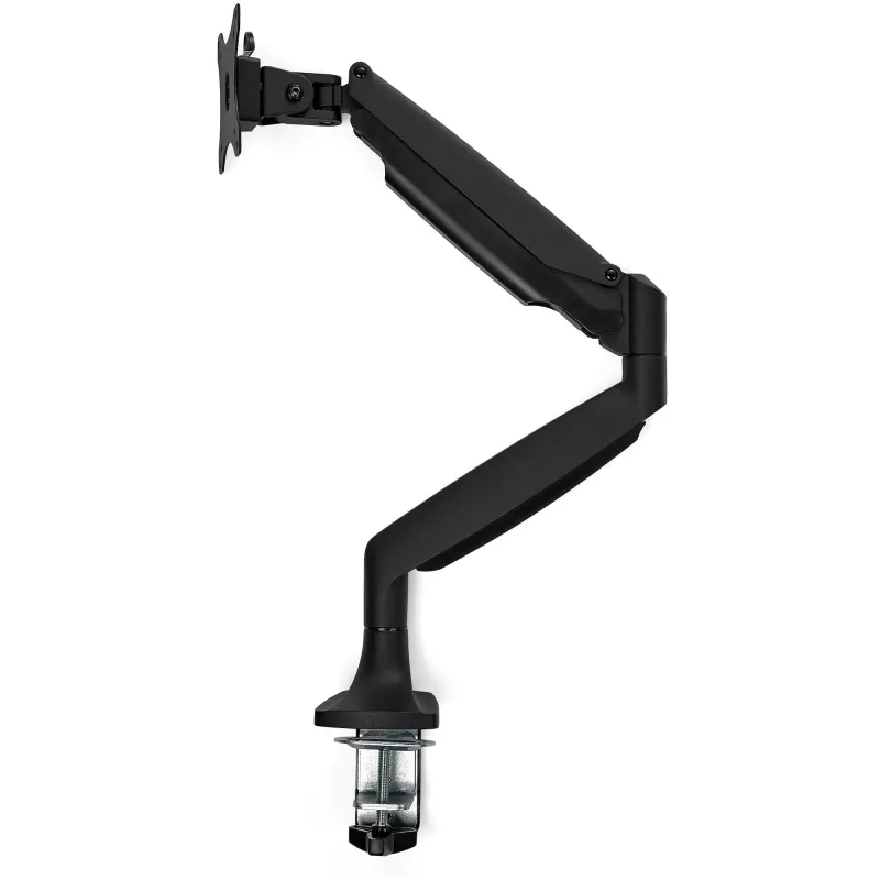 StarTech.com Brazo de monitor de mesa – Brazo de monitor VESA ergonómico resistente – Pantalla individual de 9 kg – Totalmente articulado, ajustable en altura, articulado – Aluminio – Abrazadera en C/pasacables – Negro