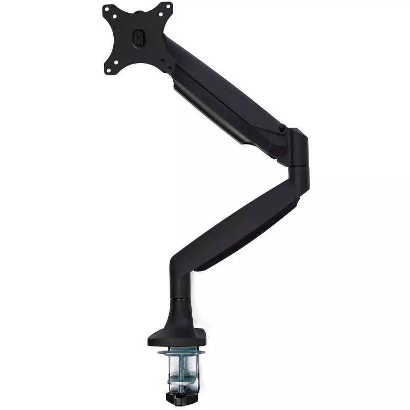StarTech.com Brazo de monitor de mesa – Brazo de monitor VESA ergonómico resistente – Pantalla individual de 9 kg – Totalmente articulado, ajustable en altura, articulado – Aluminio – Abrazadera en C/pasacables – Negro