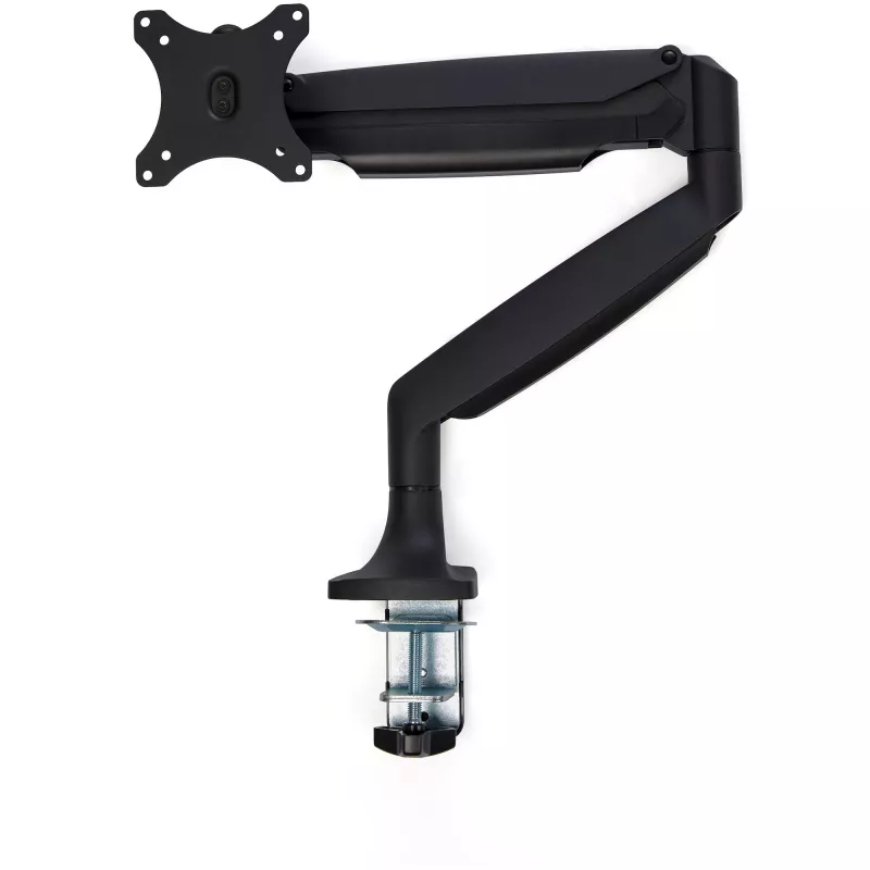 StarTech.com Brazo de monitor de mesa – Brazo de monitor VESA ergonómico resistente – Pantalla individual de 9 kg – Totalmente articulado, ajustable en altura, articulado – Aluminio – Abrazadera en C/pasacables – Negro