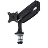 StarTech.com Brazo de monitor de mesa – Brazo de monitor VESA ergonómico resistente – Pantalla individual de 9 kg – Totalmente articulado, ajustable en altura, articulado – Aluminio – Abrazadera en C/pasacables – Negro