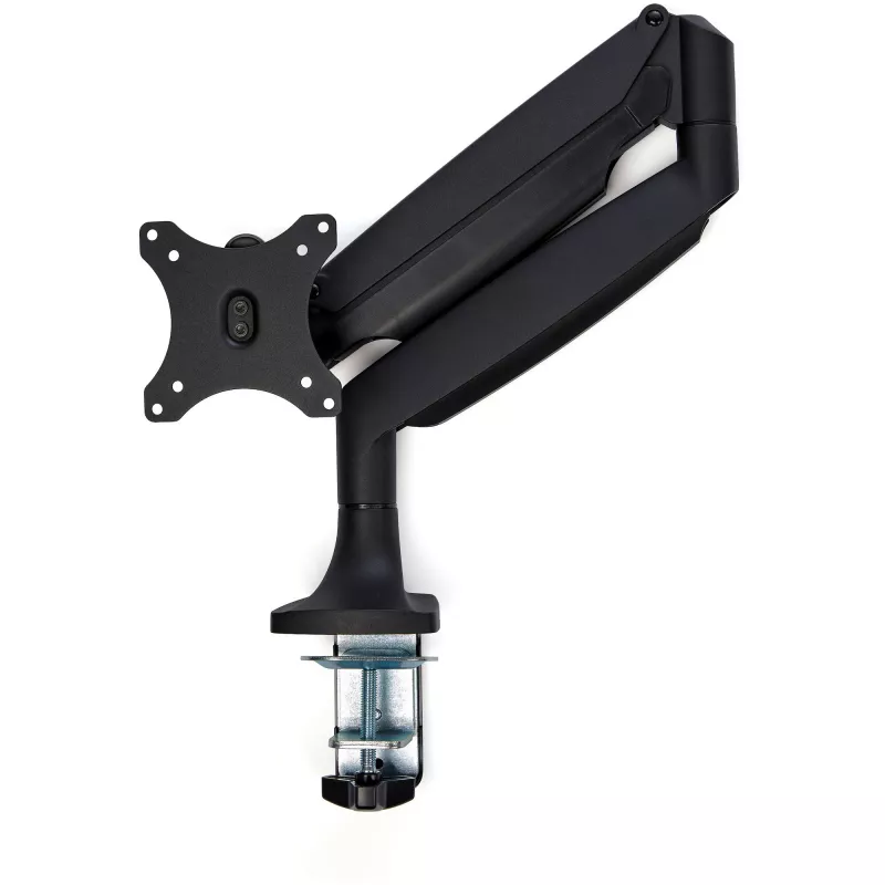 StarTech.com Brazo de monitor de mesa – Brazo de monitor VESA ergonómico resistente – Pantalla individual de 9 kg – Totalmente articulado, ajustable en altura, articulado – Aluminio – Abrazadera en C/pasacables – Negro