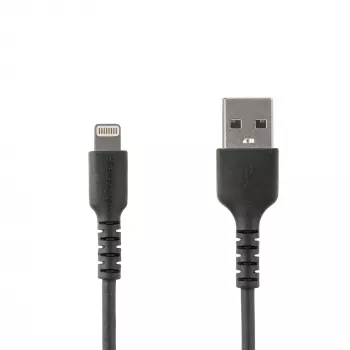 StarTech.com Cable USB-A a Lightning negro resistente de 6 pies (2 m) – Cable de carga/sincronización USB Type-A a Lightning resistente de fibra aramida de alta resistencia – Certificado Apple MFi para iPad/iPhone 12