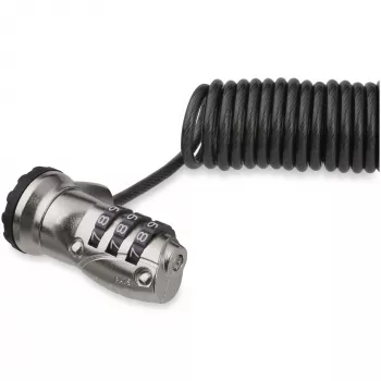 StarTech.com Cable de seguridad enrollable para portátil de 1,8m – Cable de seguridad con combinación de 3 dígitos portátil para portátil/ordenador/sobremesa/dispositivo con ranura K – Cable de acero enrollable antirrobo