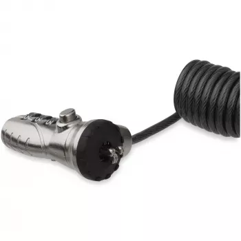 StarTech.com Cable de seguridad enrollable para portátil de 1,8m – Cable de seguridad con combinación de 3 dígitos portátil para portátil/ordenador/sobremesa/dispositivo con ranura K – Cable de acero enrollable antirrobo