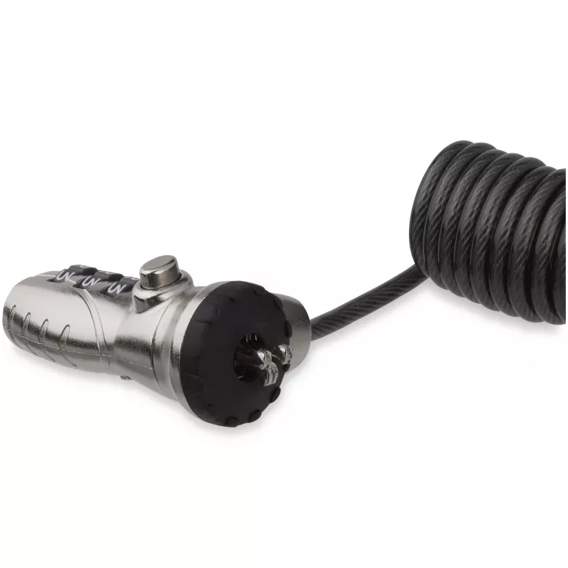 StarTech.com Cable de seguridad enrollable para portátil de 1,8m – Cable de seguridad con combinación de 3 dígitos portátil para portátil/ordenador/sobremesa/dispositivo con ranura K – Cable de acero enrollable antirrobo