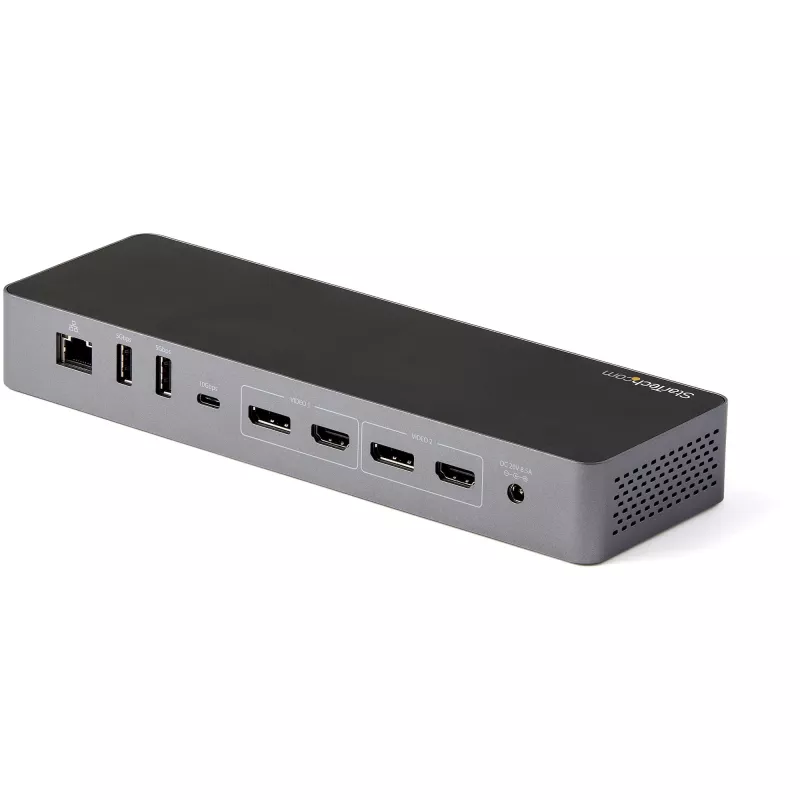StarTech.com Estación de acoplamiento USB C para Macbook Pro/Air-M1/M2/M3/M4, compatible con Thunderbolt, HDMI/DisplayPort, Dual 4K 60Hz/Único 8K, Dock para portátil USB Type-C, Power Delivery 96W, USB 10Gbps