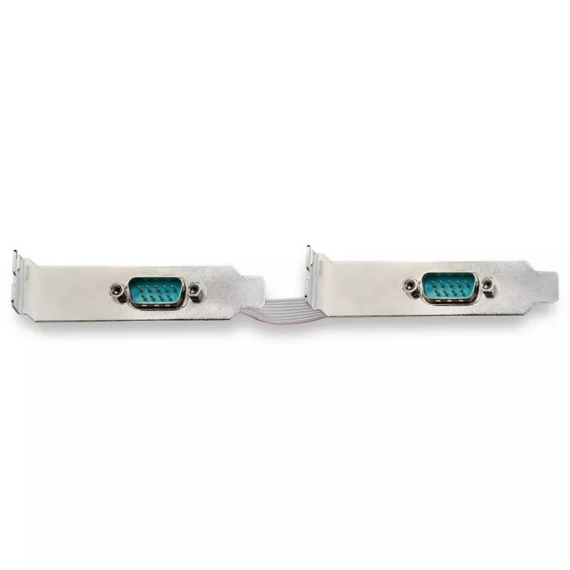 StarTech.com Tarjeta adaptadora serie RS232 PCI Express de 2 puertos – Controlador host serie PCIe RS232 – PCIe a serie DB9 – UART 16950 – Tarjeta de expansión de perfil bajo – Windows y Linux