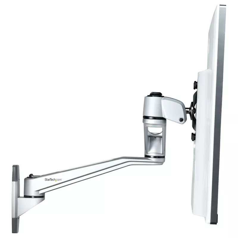 StarTech.com Soporte de pared para brazo de monitor - Brazo de monitor VESA de pared ergonómico articulado - 20 pulgadas (52 cm) de largo - Pantalla individual de hasta 34 pulgadas - Orientable/inclinable/giratorio - Soporte de pantalla ajustable