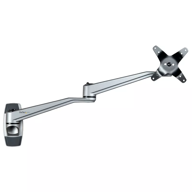 StarTech.com Soporte de pared para brazo de monitor - Brazo de monitor VESA de pared ergonómico articulado - 20 pulgadas (52 cm) de largo - Pantalla individual de hasta 34 pulgadas - Orientable/inclinable/giratorio - Soporte de pantalla ajustable