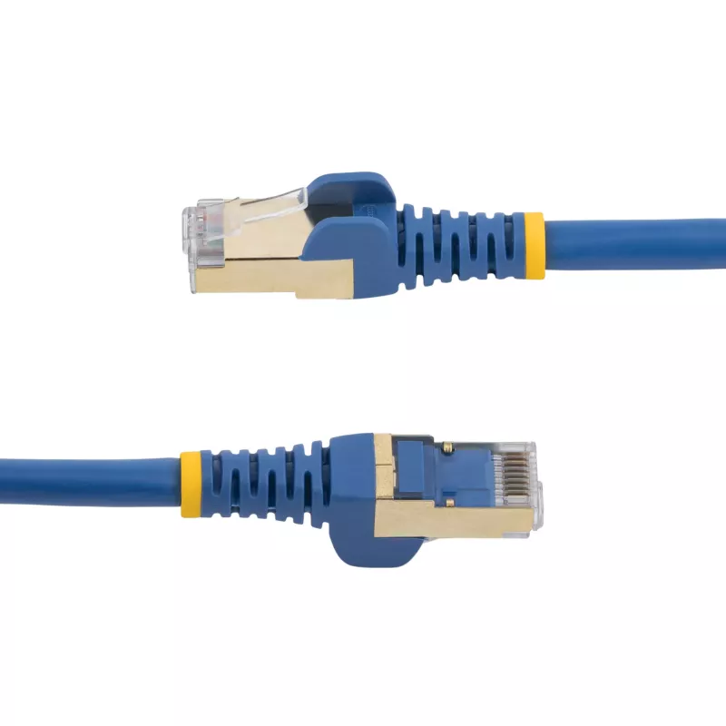 StarTech.com Cable Ethernet CAT6a de 7m – 10 Gigabit blindado con protección de pestaña RJ45 100W PoE cable patch – Cable de red 10GbE STP con alivio de tensión – Azul probado individualmente/cableado certificado UL/TIA